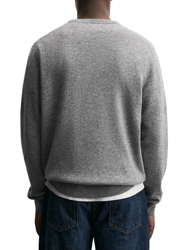 100% Wool Men's Crew Neck Comfortable Warm Knitted Base Layer Sweater