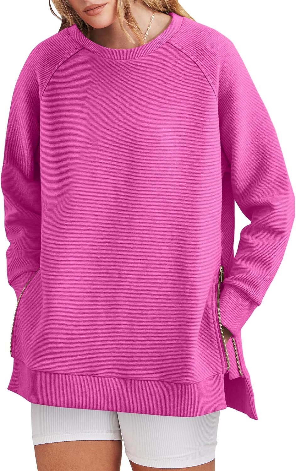 Women's Side Zipper Oversized Sweatshirt