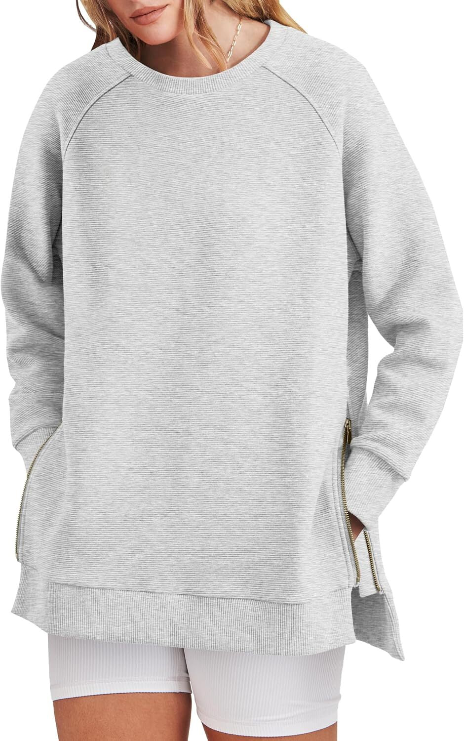 Women's Side Zipper Oversized Sweatshirt