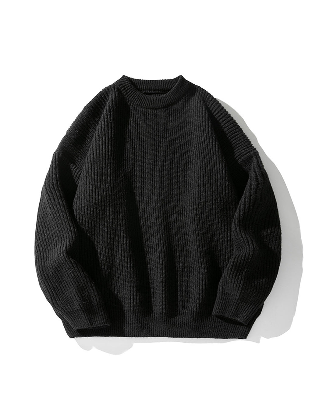 Men's Casual Round Neck Solid Color Knitted Sweater