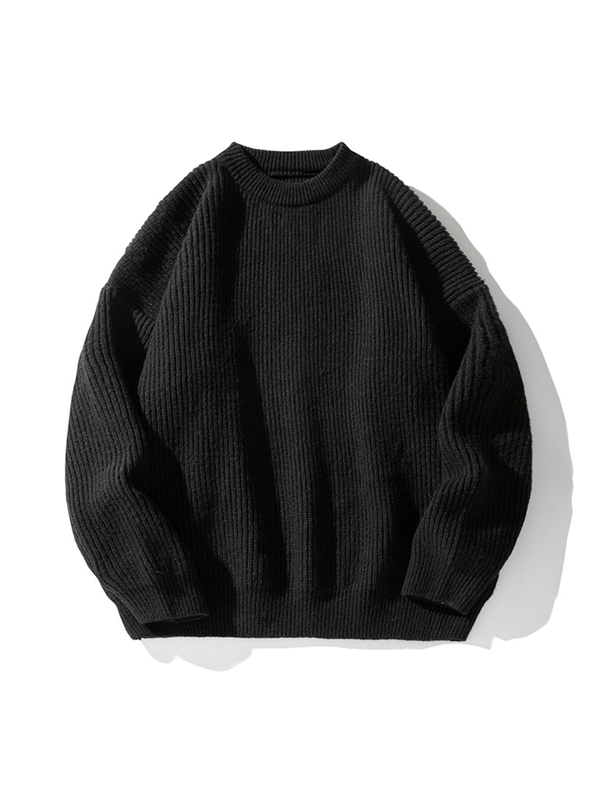 Men's Casual Round Neck Solid Color Knitted Sweater