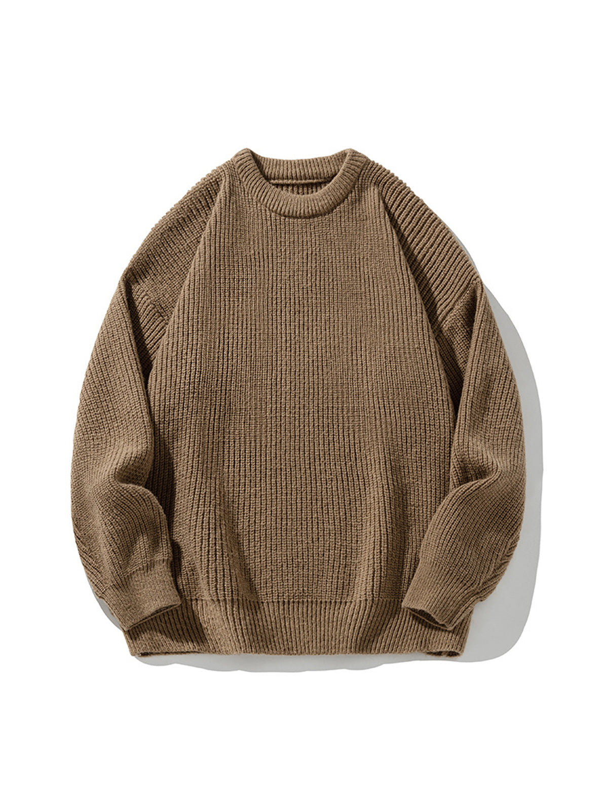 Men's Casual Round Neck Solid Color Knitted Sweater