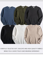 Men's Round Neck Waffle Patterned Loose Fitting Knit Sweater