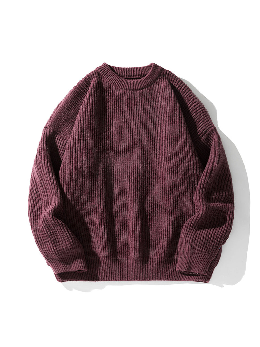 Men's Casual Round Neck Solid Color Knitted Sweater