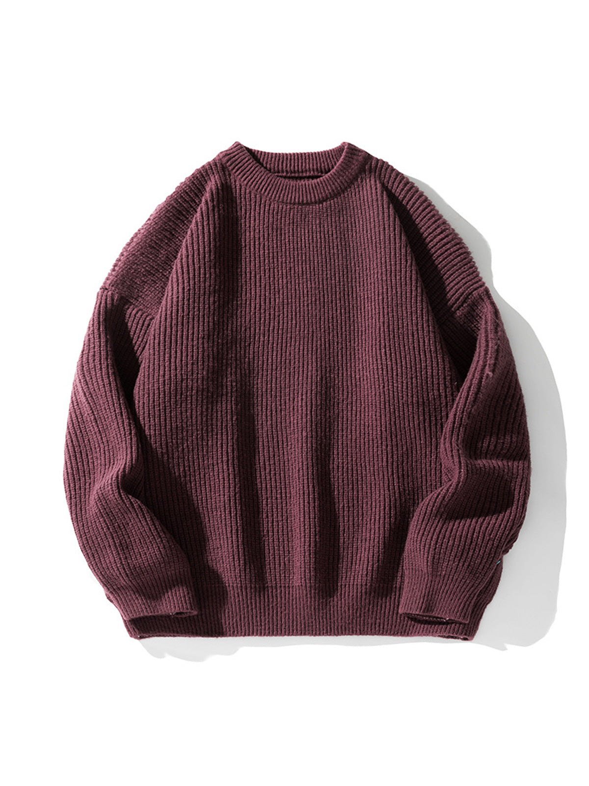 Men's Casual Round Neck Solid Color Knitted Sweater