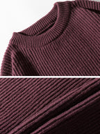 Men's Casual Round Neck Solid Color Knitted Sweater