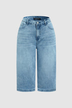 Wash High Waist Straight Leg Capri Jeans Without Belt