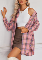 Women's Flannel Plaid Button Down Shirts