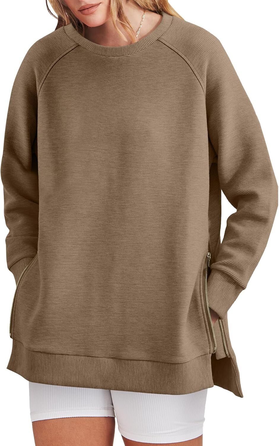 Women's Side Zipper Oversized Sweatshirt