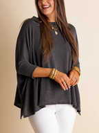 Women's Oversized Half Sleeve Ribbed Top