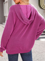 Women's Ribbed Knit Pullover Hoodie