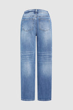Wash Straight Leg Low Rise Jeans