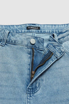 Wash High Waist Straight Leg Capri Jeans Without Belt