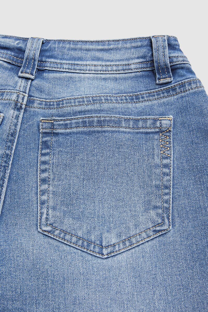 Wash Straight Leg Low Rise Jeans