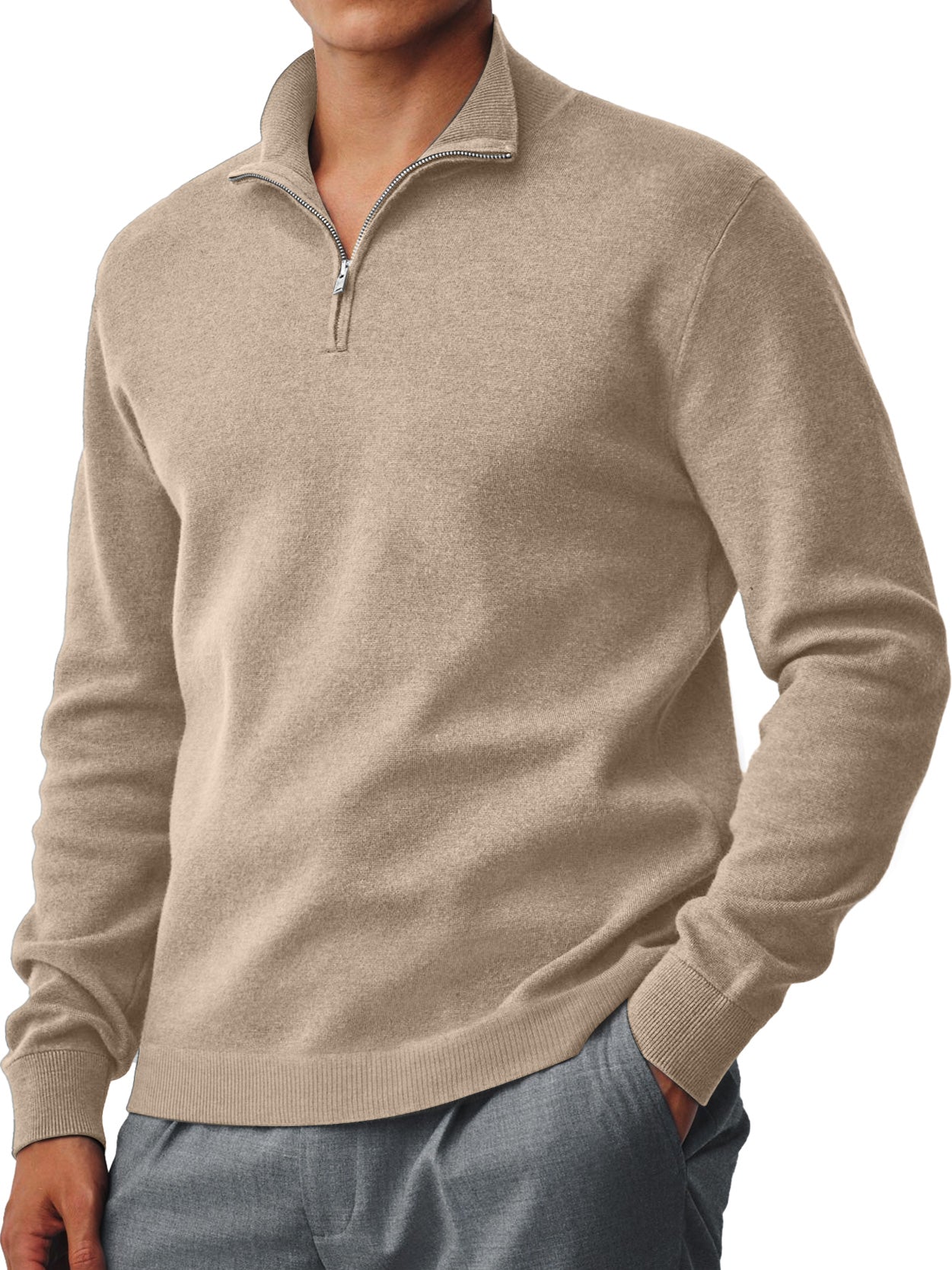 Men's Everyday Collar Zipper Comfort Knit Sweater