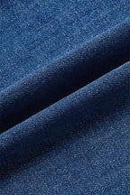 Wash Stitch Detail Raw Hem Crop Wide Leg Mid Rise Jeans