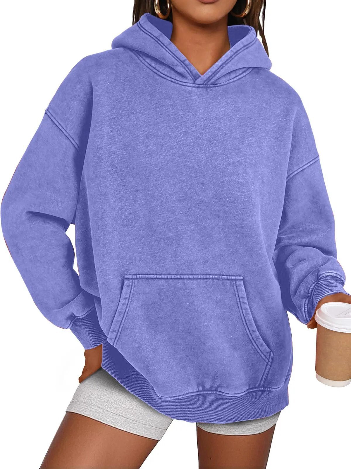 Unisex Casual Oversized Acid Wash Tops Hoodie Pullover(Buy 2 Free Shipping)