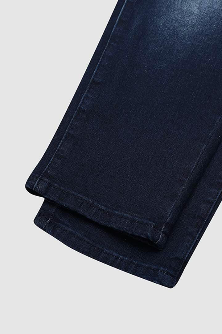 Wash Contrast Binding Double Button Drawstring Mid Waist Capri Jeans