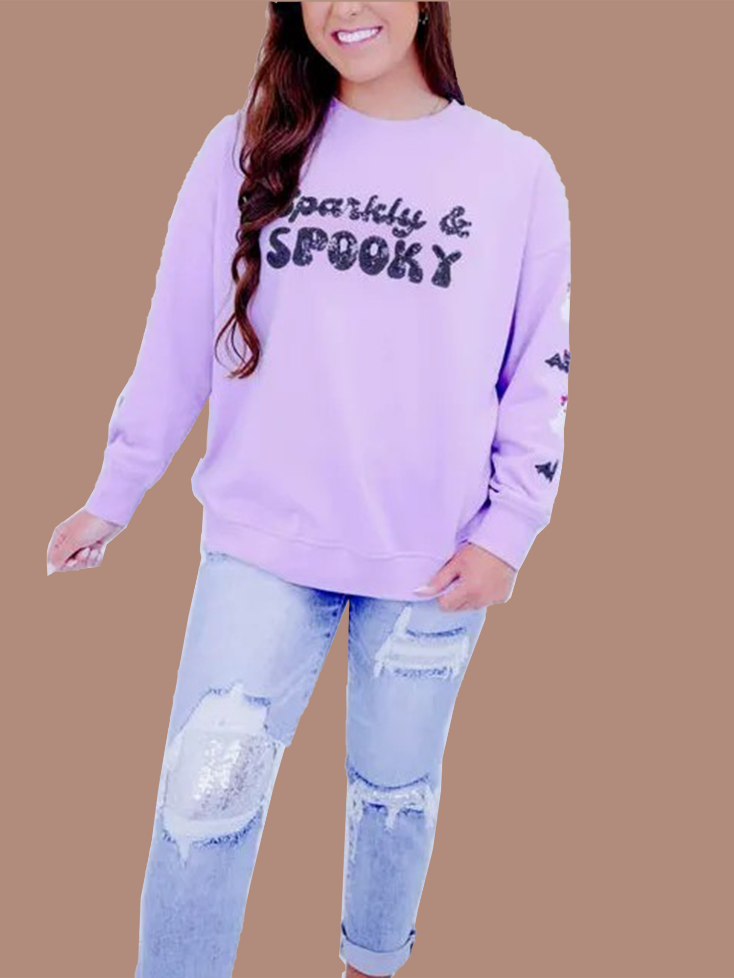 Women's Sparkly & Spooky Sequin Sweatshirt