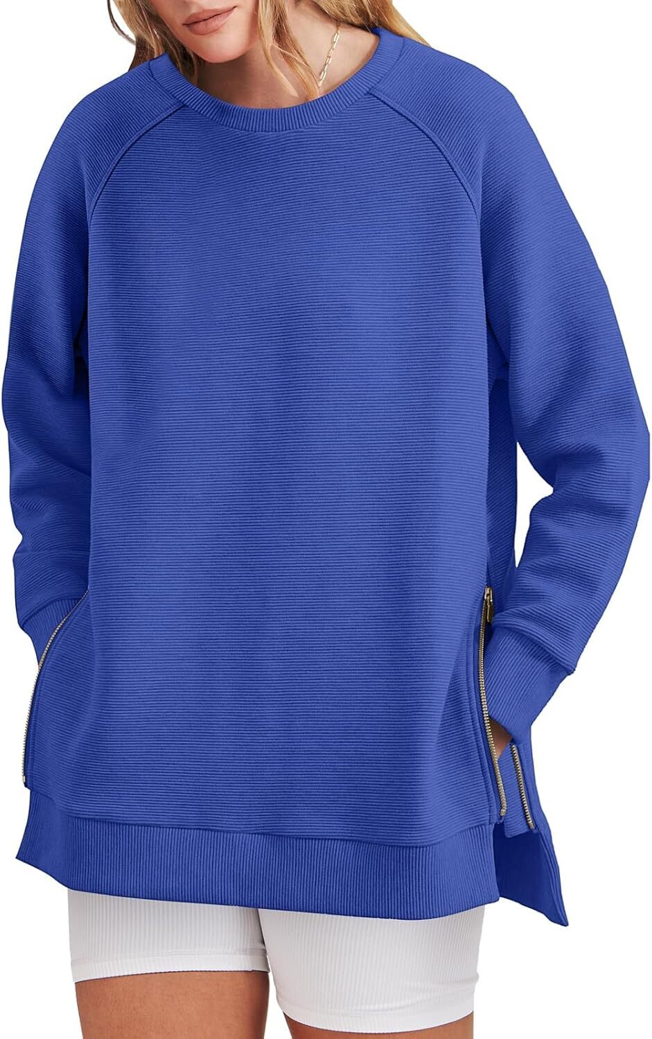 Women's Side Zipper Oversized Sweatshirt