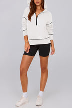 Women's Half Zip Long Sleeve Cropped Hoodie
