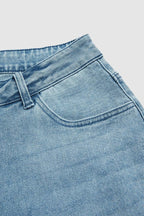 Wash High Waist Straight Leg Capri Jeans Without Belt