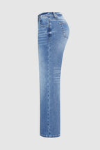 Wash Straight Leg Low Rise Jeans