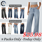 𝑯𝒂𝒍𝒍𝒐𝒘𝒆𝒆𝒏 𝑺𝒂𝒍𝒆🎃Flex Asymmetric Low Rise Zipper Pockets Baggy Wide Leg Washed Casual Jeans