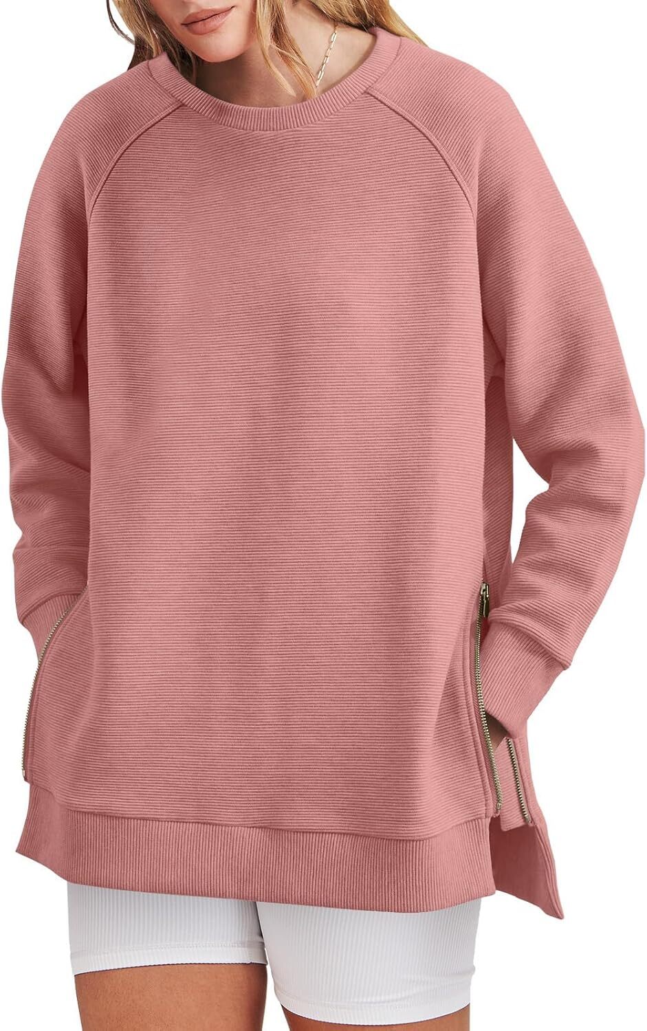 Women's Side Zipper Oversized Sweatshirt