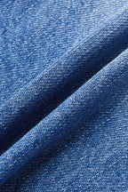 Raw Hem Ripped Mid Waist Denim Bermuda Shorts