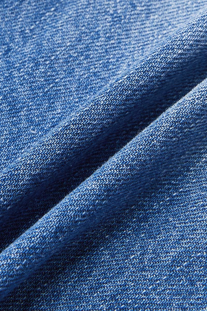 Raw Hem Ripped Mid Waist Denim Bermuda Shorts