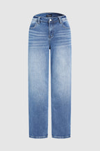 Wash Straight Leg Low Rise Jeans