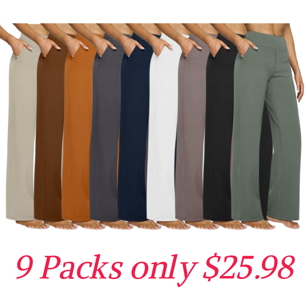 👻𝑯𝒂𝒍𝒍𝒐𝒘𝒆𝒆𝒏 𝑭𝒍𝒂𝒔𝒉 𝑺𝒂𝒍𝒆🎃Women’s High-Waist Wide Leg Pants – Business Casual Yoga Dress Pants with Pockets