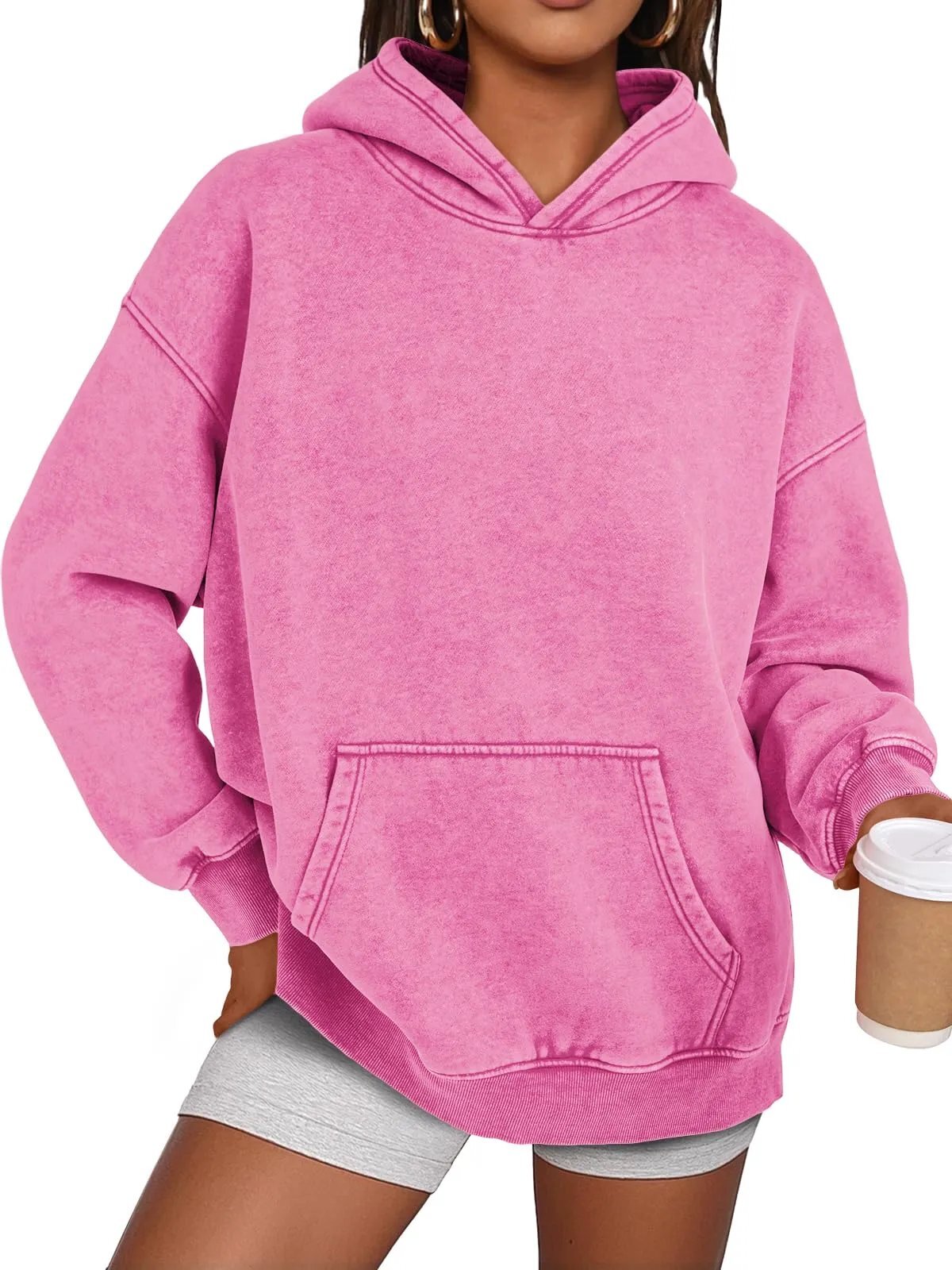 Unisex Casual Oversized Acid Wash Tops Hoodie Pullover(Buy 2 Free Shipping)