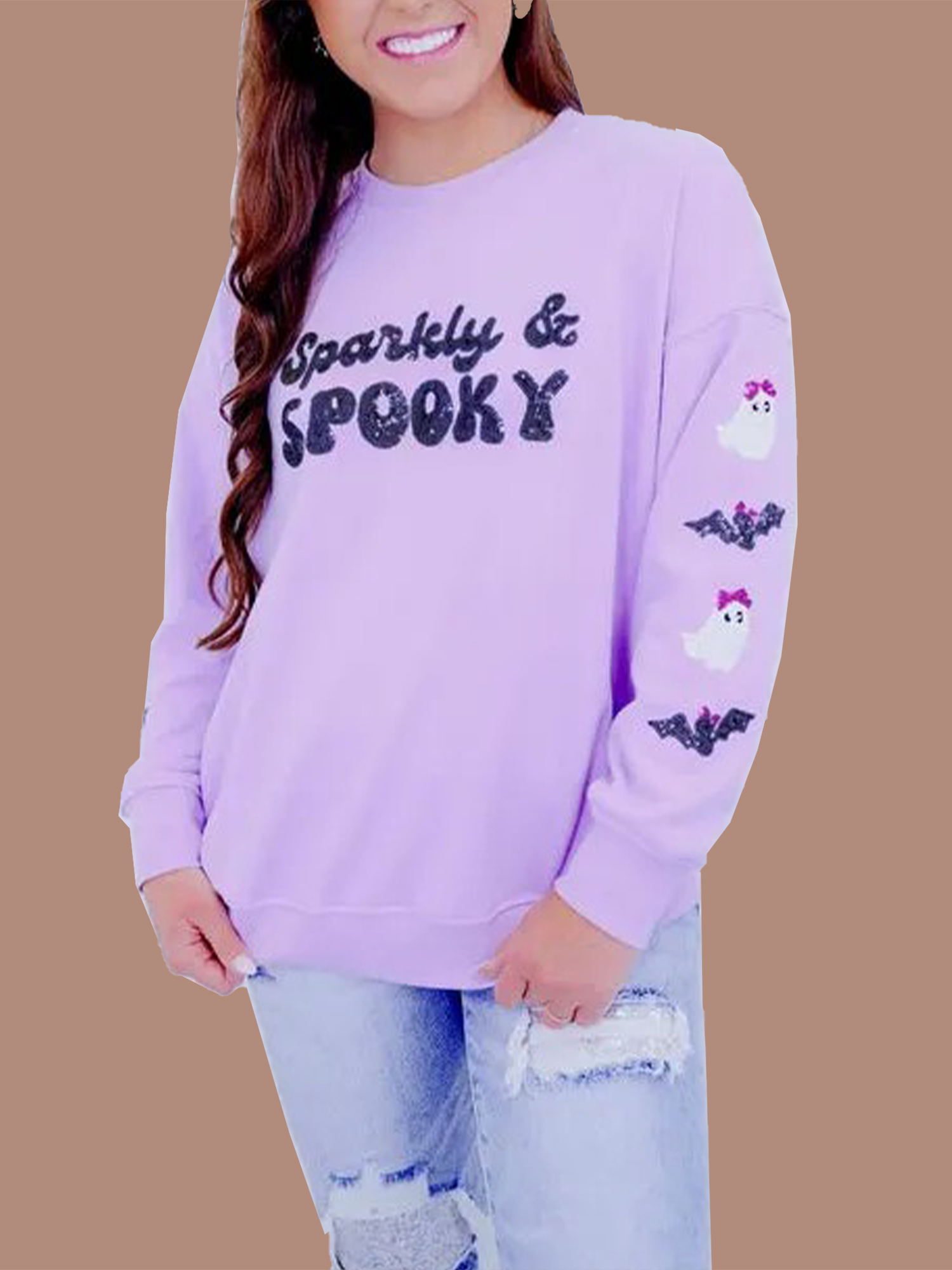 Women's Sparkly & Spooky Sequin Sweatshirt