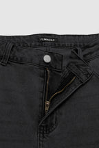 Wash High Waist Straight Leg Capri Jeans Without Belt