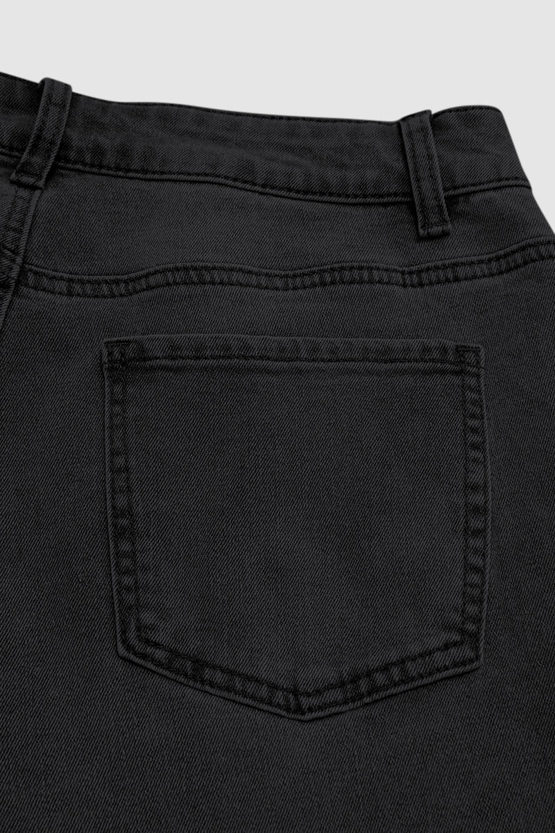 Wash High Waist Straight Leg Capri Jeans Without Belt
