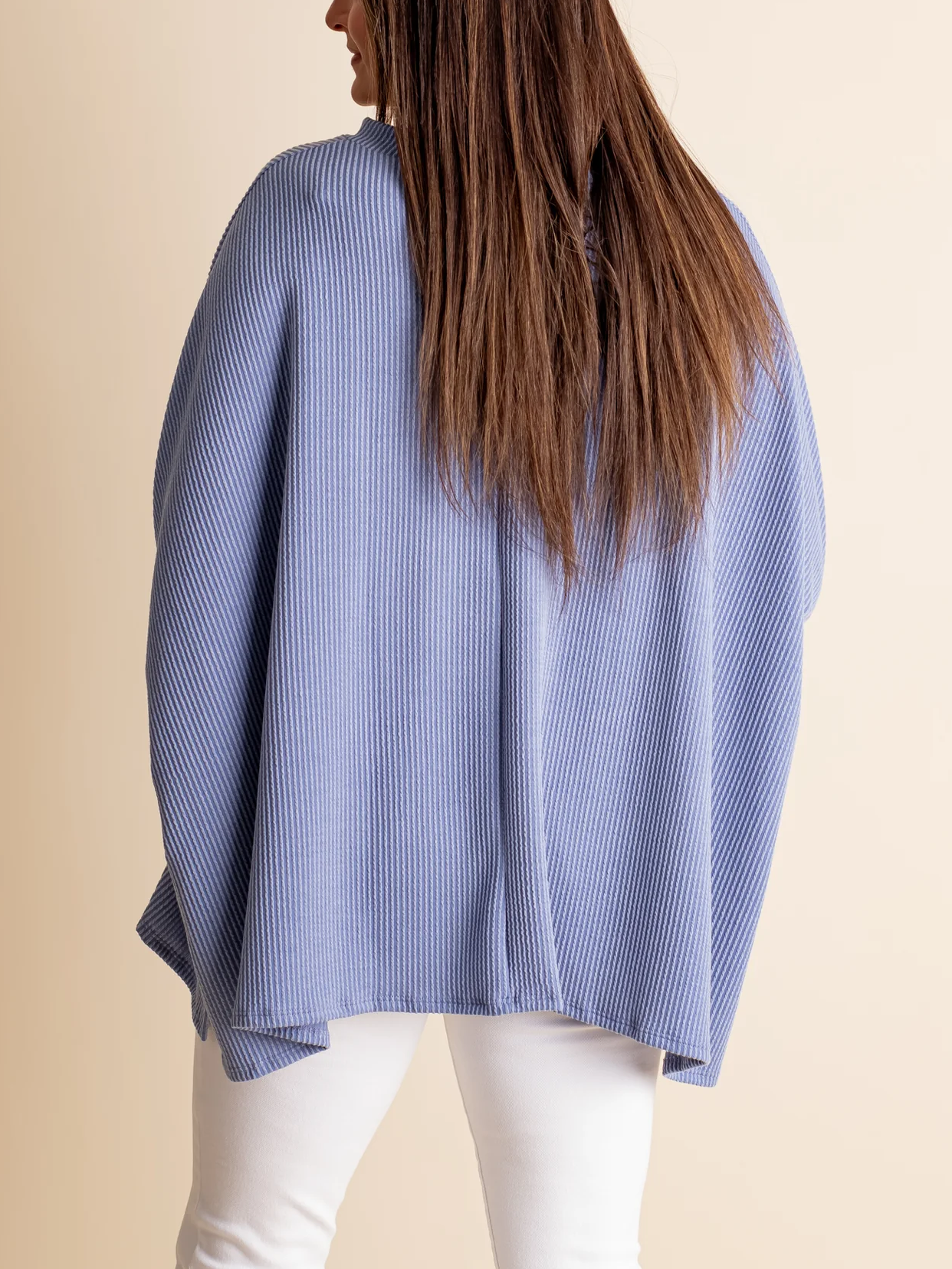 Women's Oversized Half Sleeve Ribbed Top
