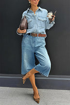Wash High Waist Straight Leg Capri Jeans Without Belt