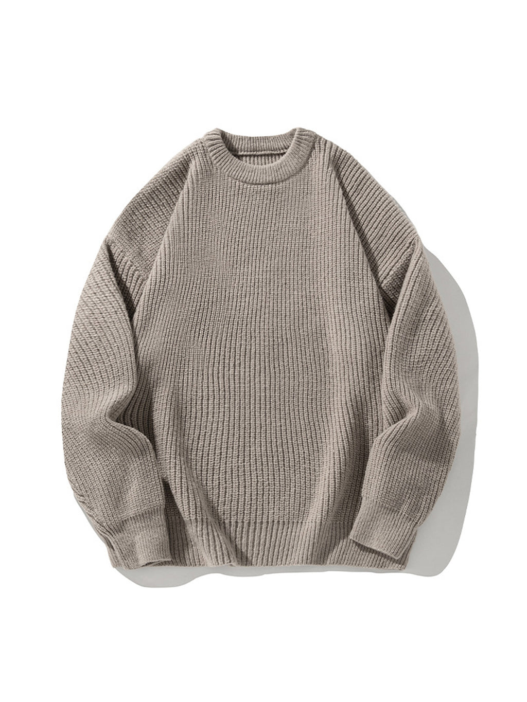 Men's Casual Round Neck Solid Color Knitted Sweater