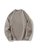 Men's Casual Round Neck Solid Color Knitted Sweater