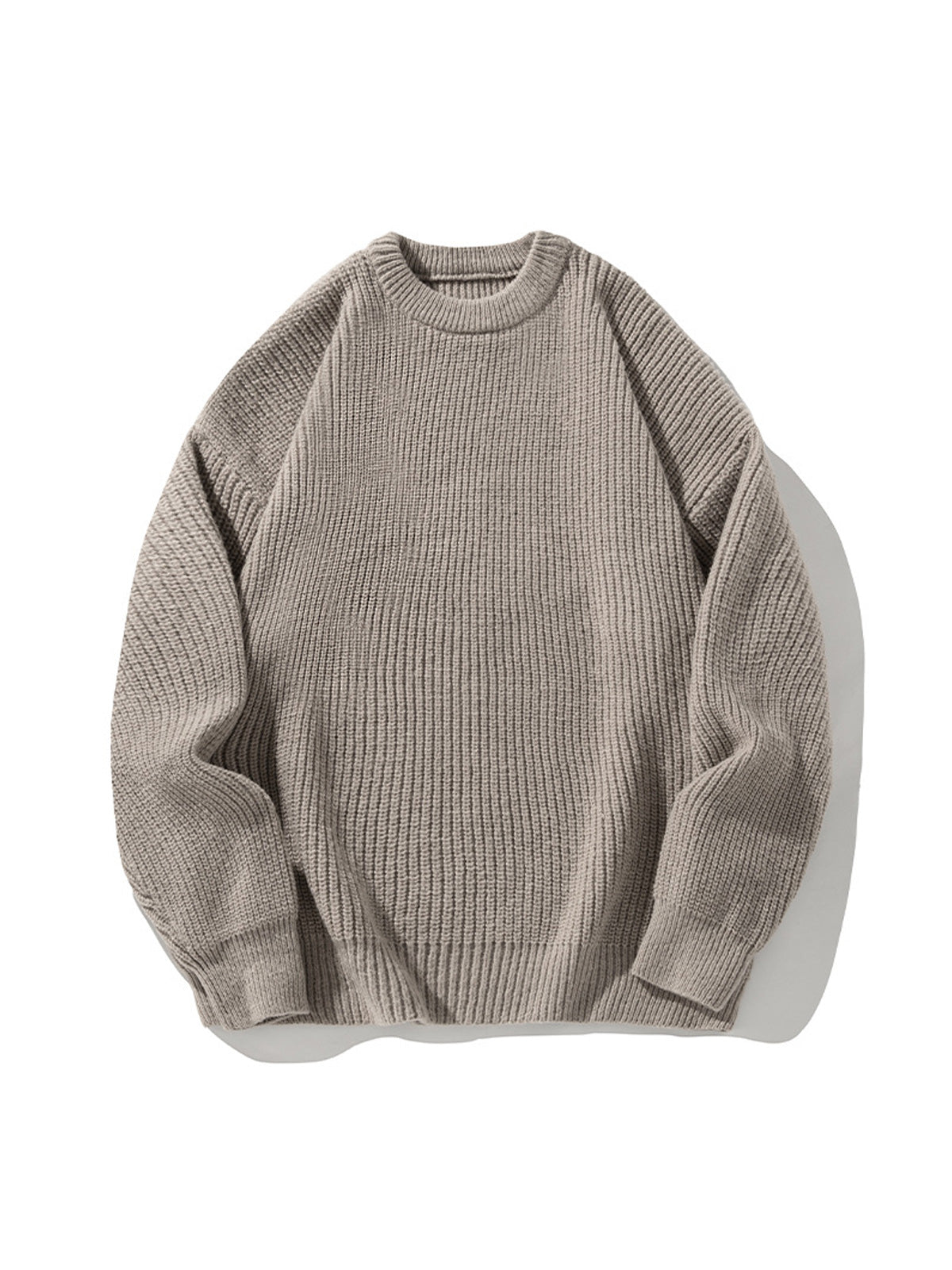 Men's Casual Round Neck Solid Color Knitted Sweater