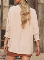 Women's Casual 3/4 Sleeve V Neck Basic Tops