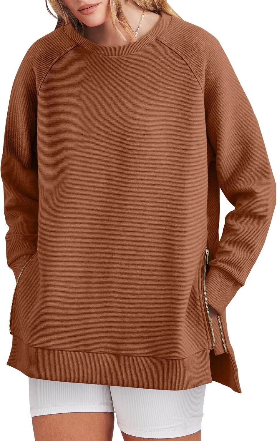 Women's Side Zipper Oversized Sweatshirt
