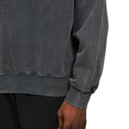 Men's Washed Distressed Cotton Basic Round Neck Long-sleeved Sweatshirt