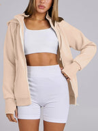 Women's Zip Up Drawstring Hoodie Jacket