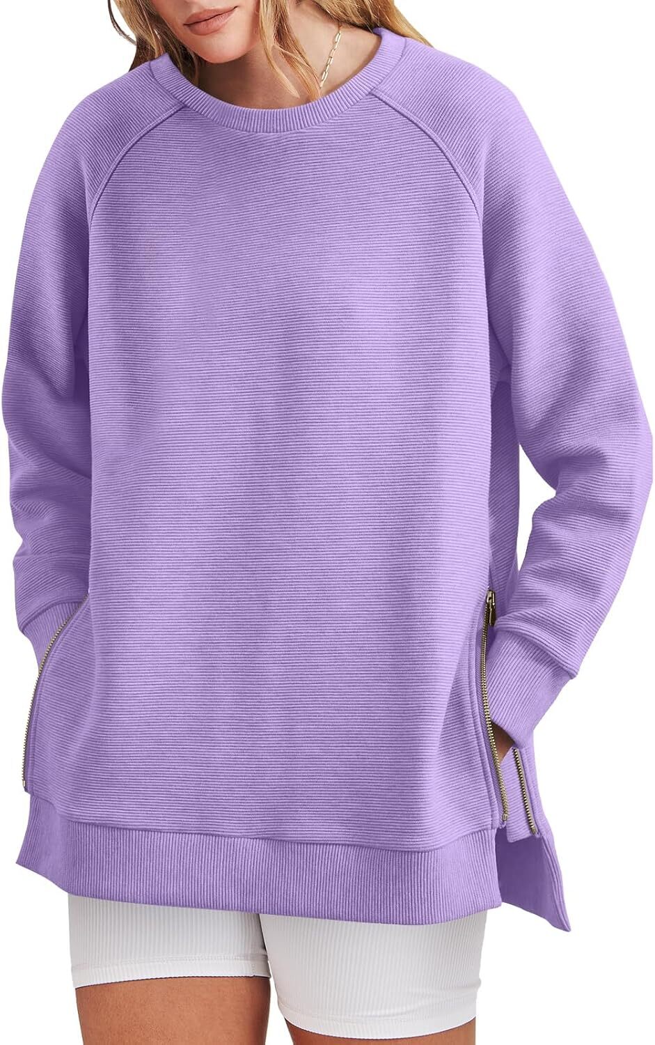 Women's Side Zipper Oversized Sweatshirt