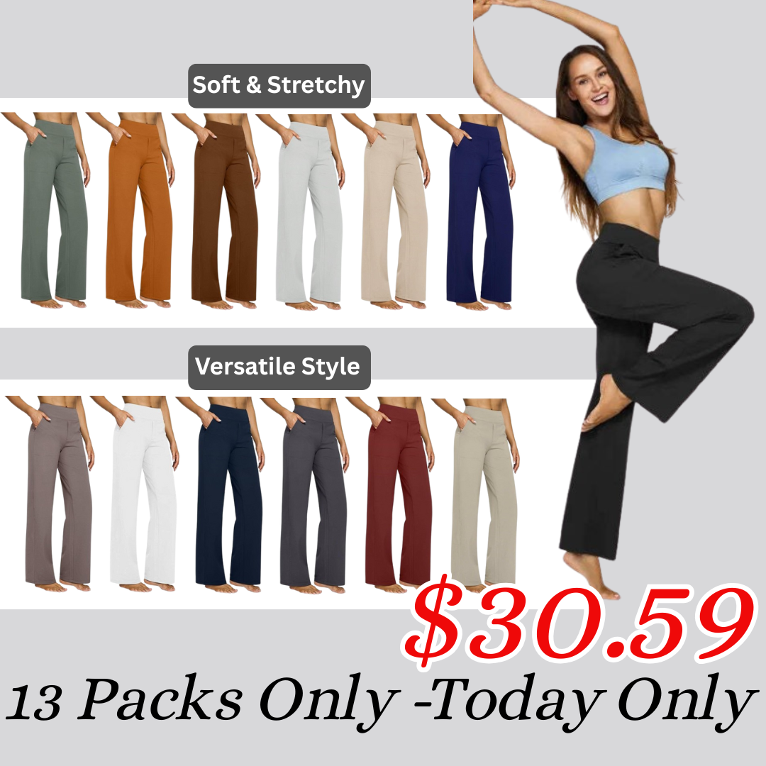 👻𝑯𝒂𝒍𝒍𝒐𝒘𝒆𝒆𝒏 𝑭𝒍𝒂𝒔𝒉 𝑺𝒂𝒍𝒆🎃Women’s High-Waist Wide Leg Pants – Business Casual Yoga Dress Pants with Pockets