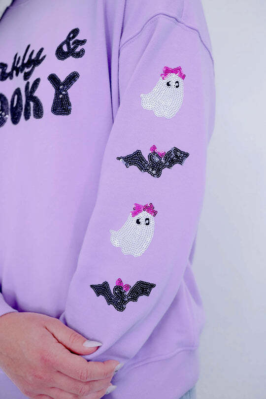 Women's Sparkly & Spooky Sequin Sweatshirt