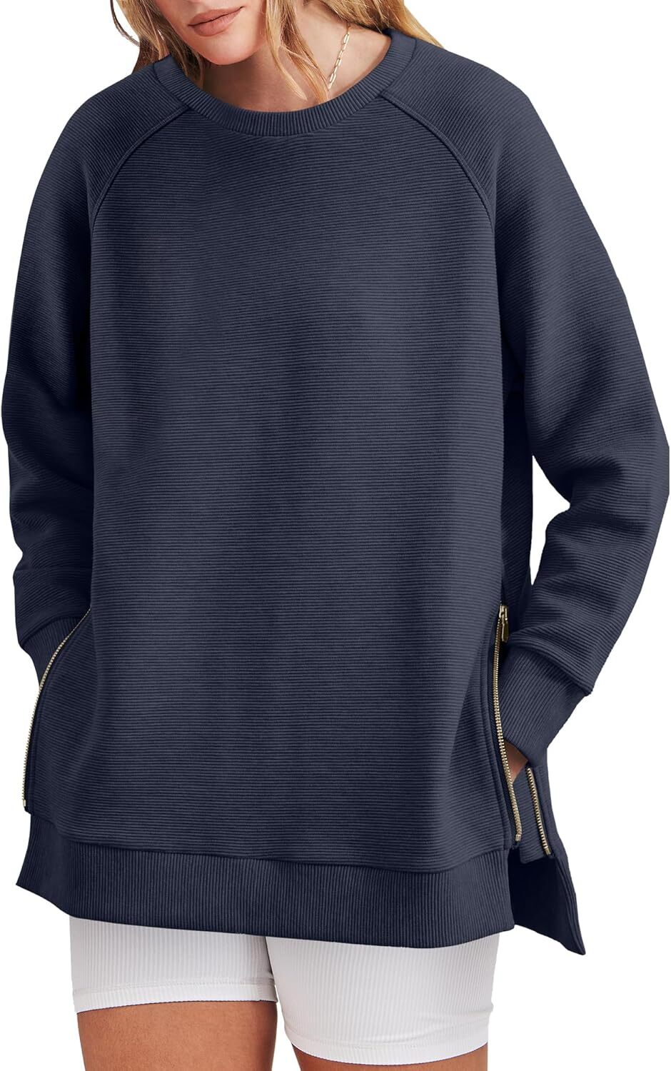 Women's Side Zipper Oversized Sweatshirt